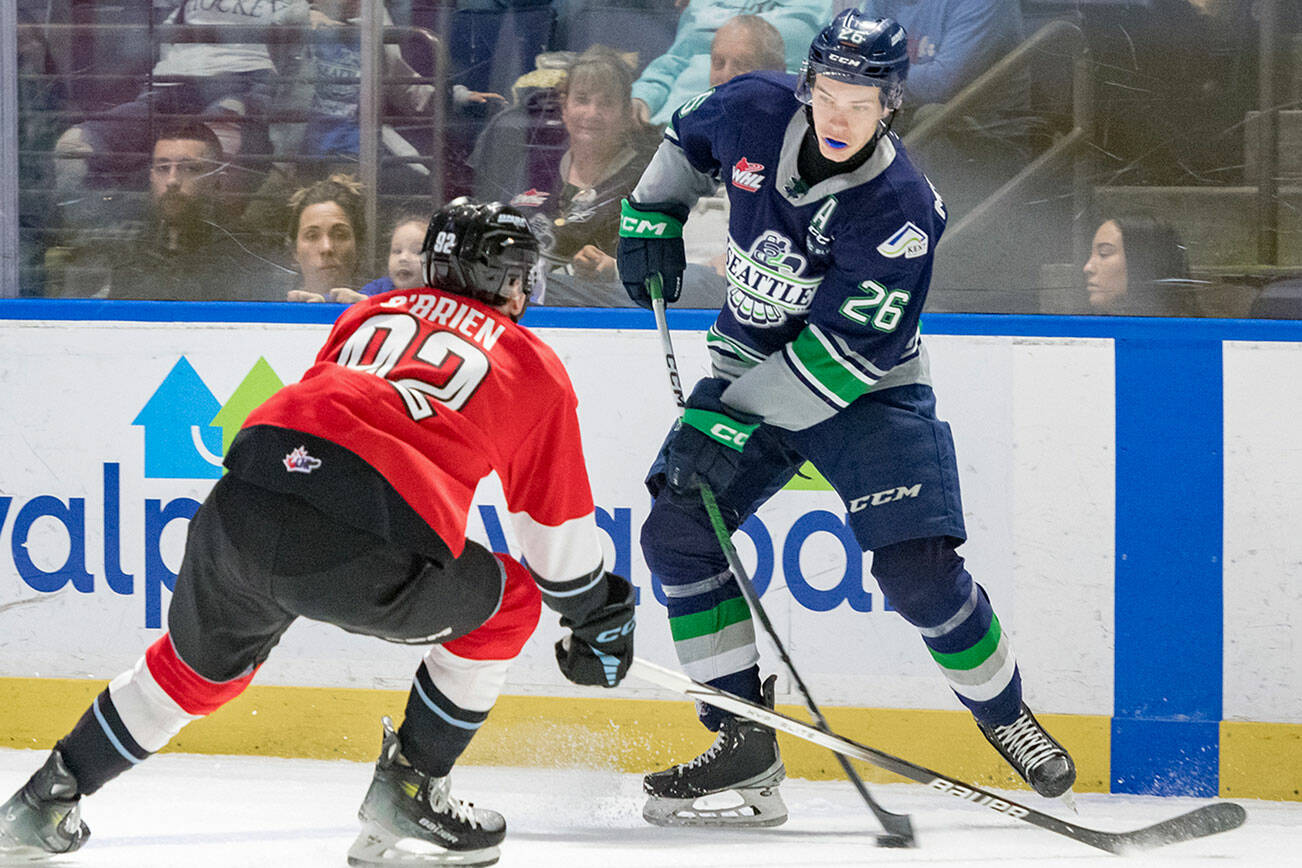 The Kent-based Seattle Thunderbirds will open the 2024-2025 Western Hockey League season Sept. 20 at Vancouver. The home opener is Sept. 28 vs. Wenatchee at the accesso ShoWare Center. COURTESY FILE PHOTO, Brian Liesse, Seattle Thunderbirds