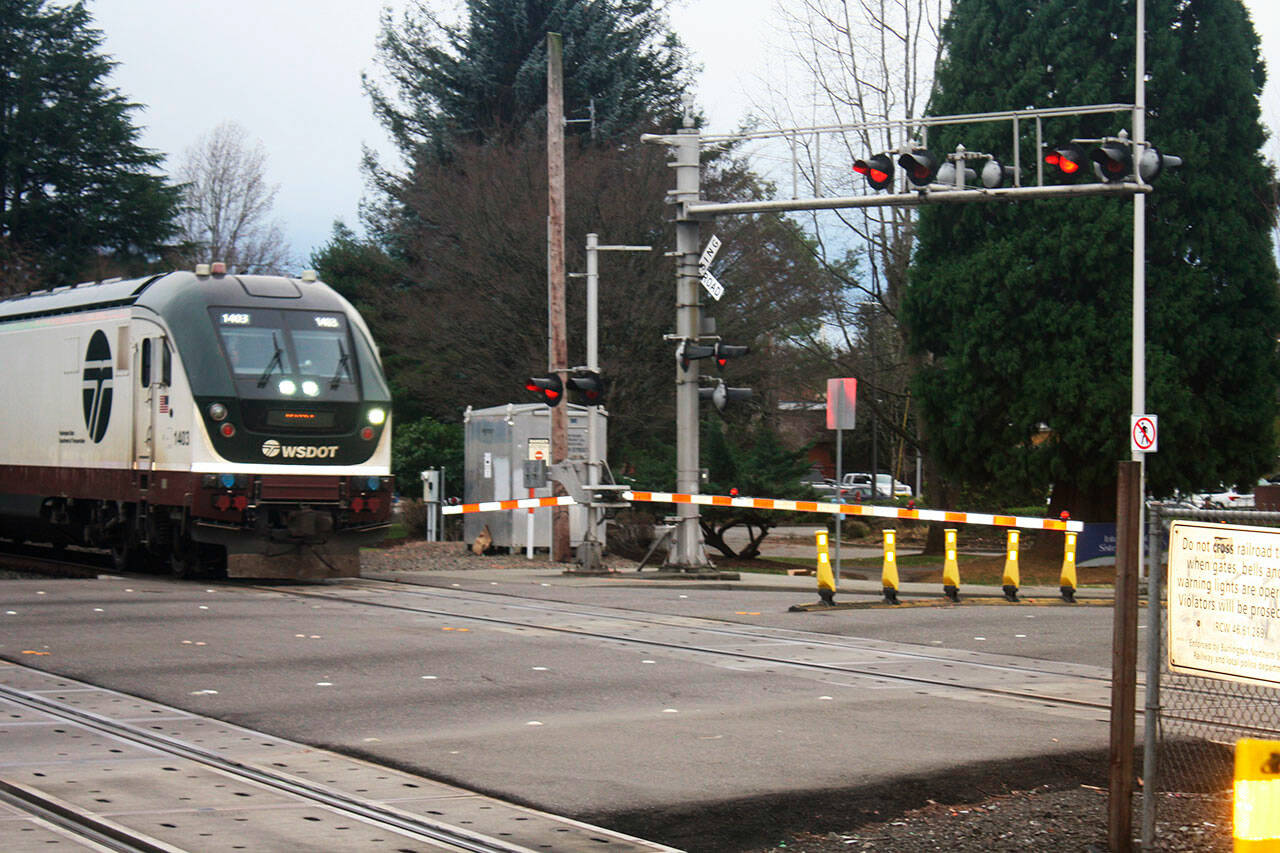 An Amtrak train in Kent. FILE PHOTO, Kent Reporter