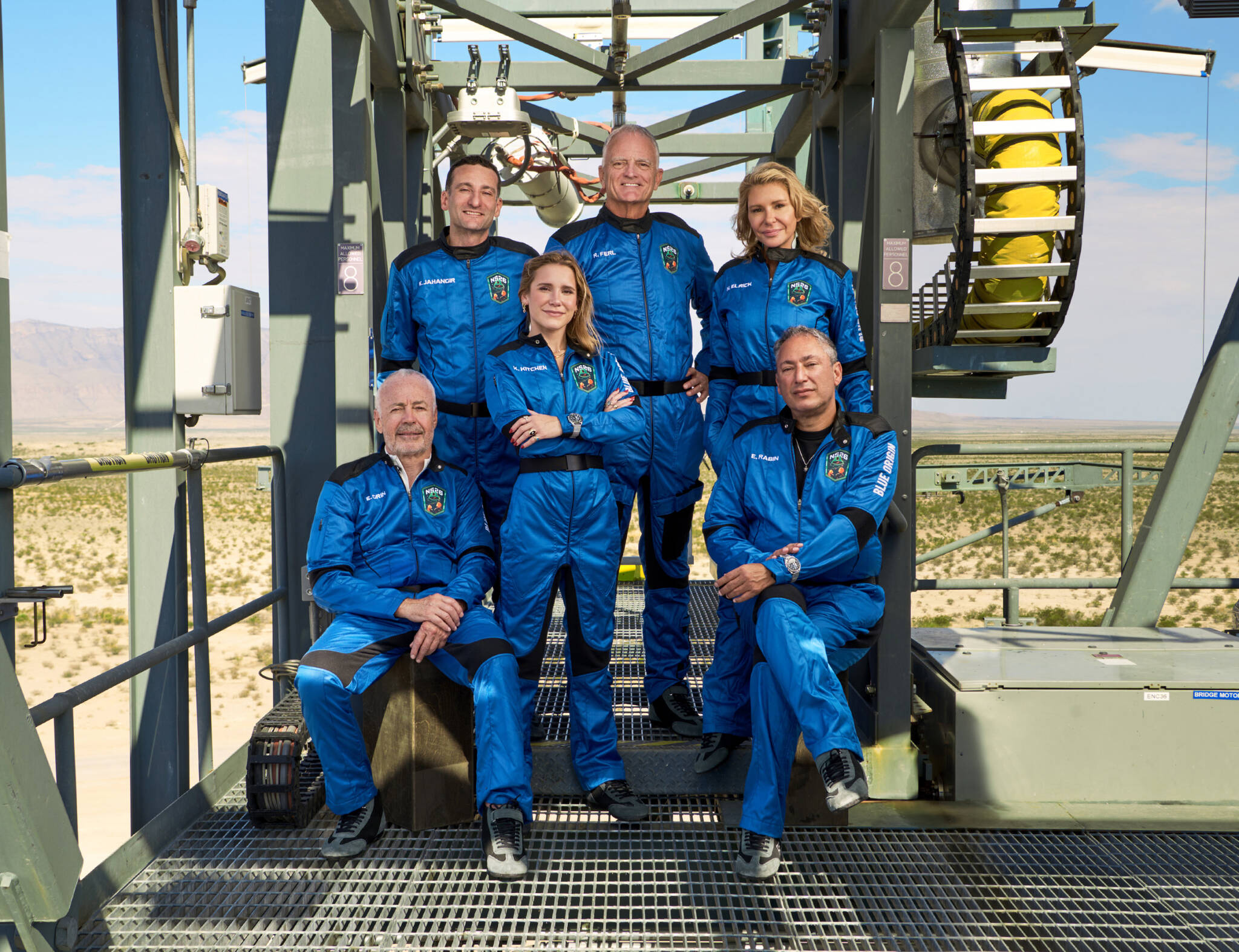 Kent-based Blue Origin’s six-member crew on New Shepard that completed a 10-minute flight into space Aug. 29 from West Texas. COURTESY PHOTO, Blue Origin