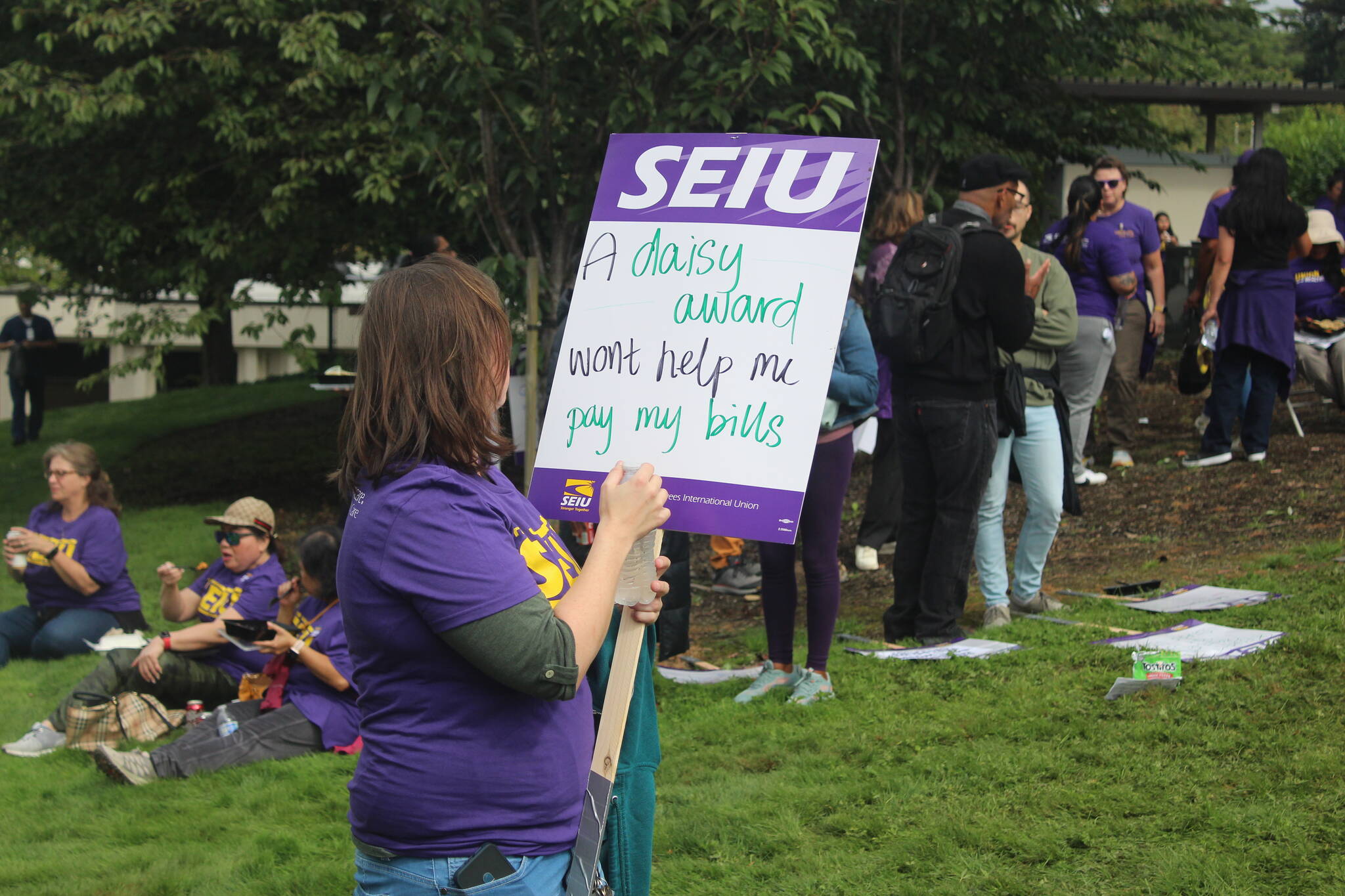 The picket lasted from 11 a.m. to 1:30 p.m. Photo by Bailey Jo Josie/Sound Publishing.