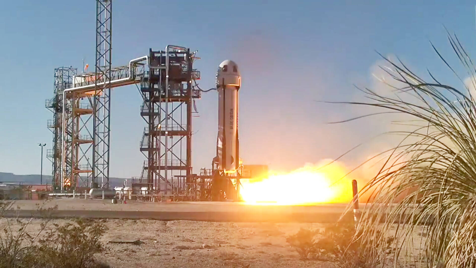 Screenshot of Kent-based Blue Origin’s New Shepard rocket on Oct. 22. COURTESY IMAGE, Blue Origin