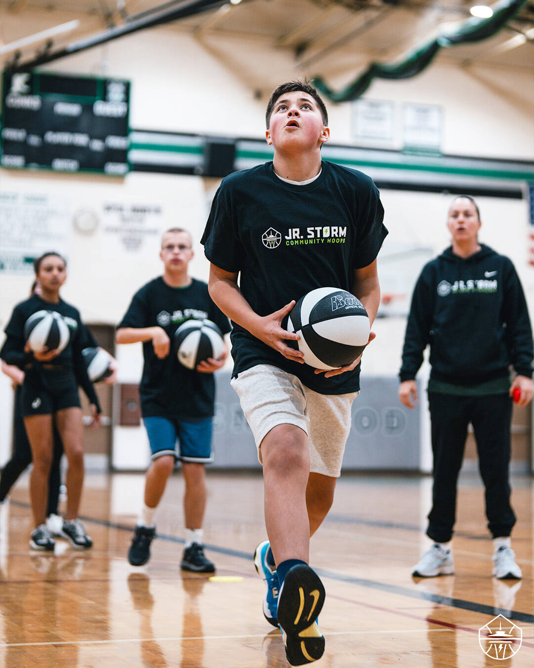 The Seattle Storm basketball team worked with Special Olympics players and coaches during an Oct. 22 event at Kentwood High School. COURTESY PHOTO, Seattle Storm