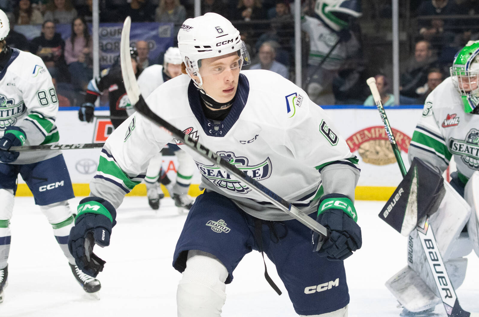 The Kent-based Seattle Thunderbirds will play the Everett Silvertips in the fourth annual Battle of the Sound at 7 p.m. Friday, Dec. 27 at Climate Pledge Arena in Seattle. COURTESY PHOTO, Brian Liesse, Seattle Thunderbirds