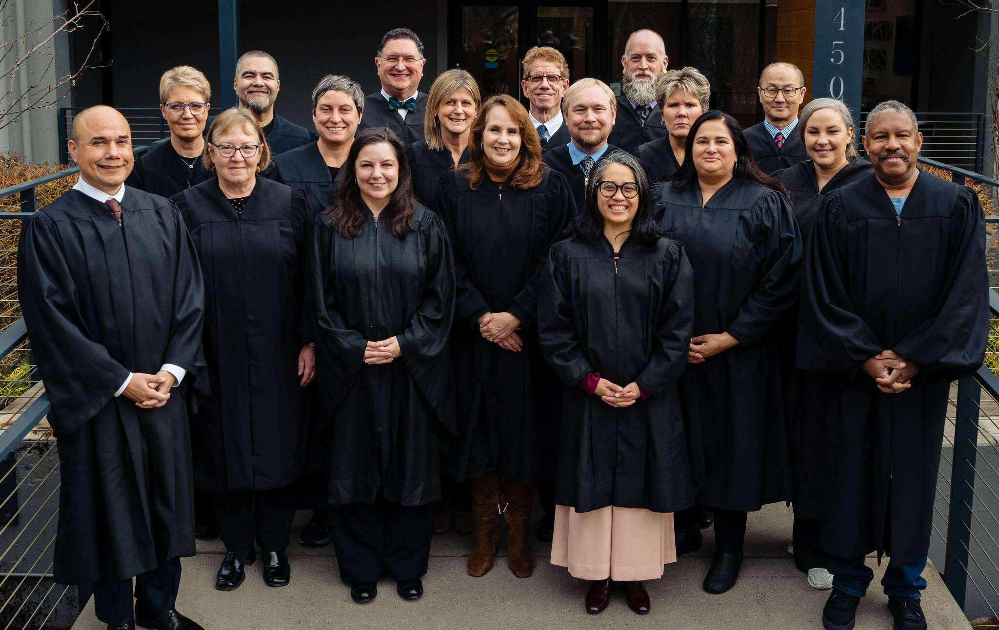 King County District Court (pictured left to right): Judge Raul Martinez, Judge Corinna Harn, Judge Lisa Paglisotti, Judge Fa’amomoi Masaniai, Judge Kristin Shotwell, Judge Rebecca C. Robertson, Judge Peter Peaquin, Judge Jill Klinge, Judge Lisa O’Toole, Judge Kevin Peck, Judge Matthew York, Judge Leah Taguba, Judge Brian Todd, Judge Elizabeth D. Stephenson, Judge Kuljinder Dhillon, Judge Marcus Naylor, Judge Karama H. Hawkins, Judge Nathaniel Green. COURTESY PHOTO