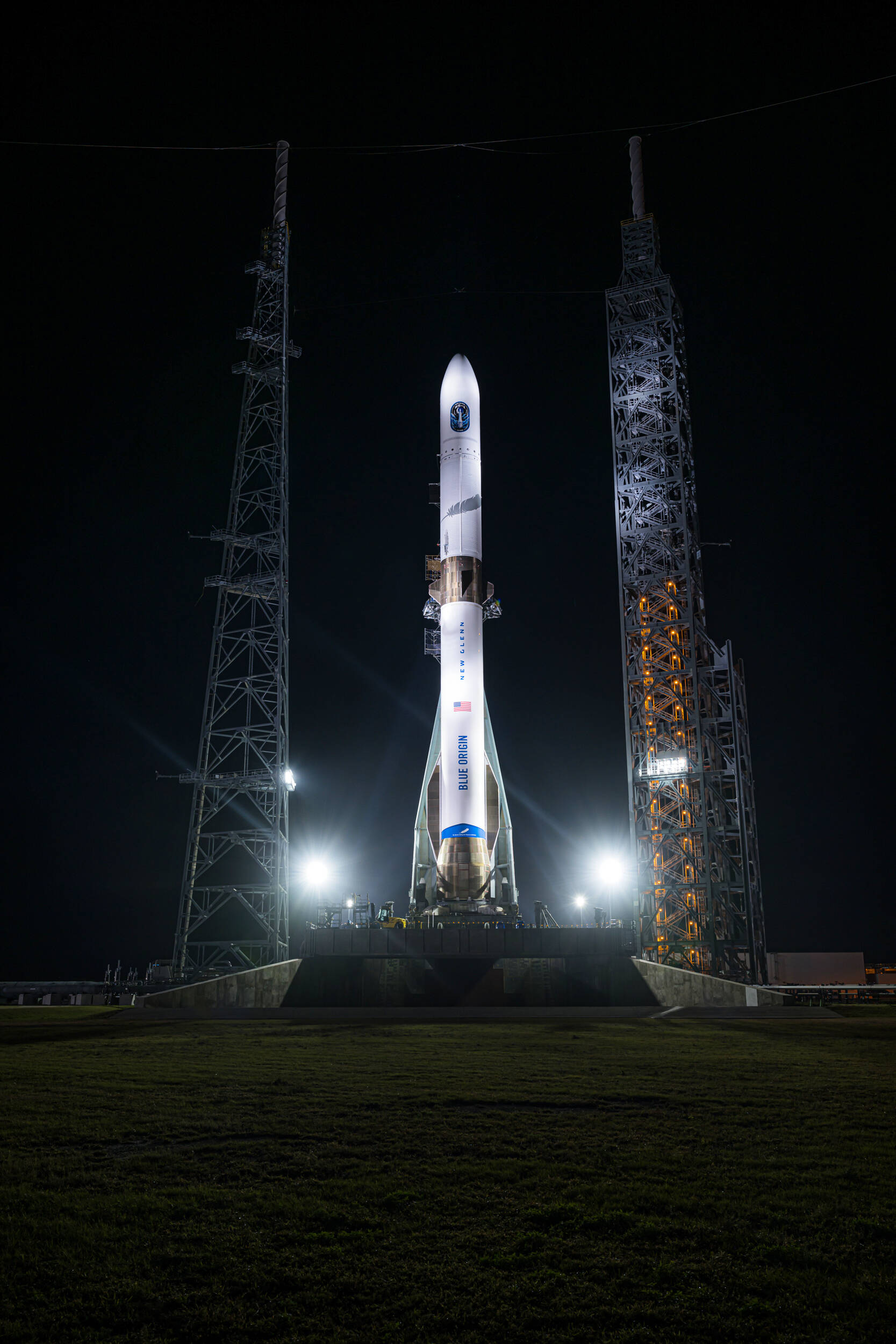 Kent-based Blue Origin’s New Glenn rocket in Cape Canaveral, Florida. The company called off the planned launch Jan. 13 due to a “vehicle subsystem issue.” COURTESY PHOTO, Blue Origin