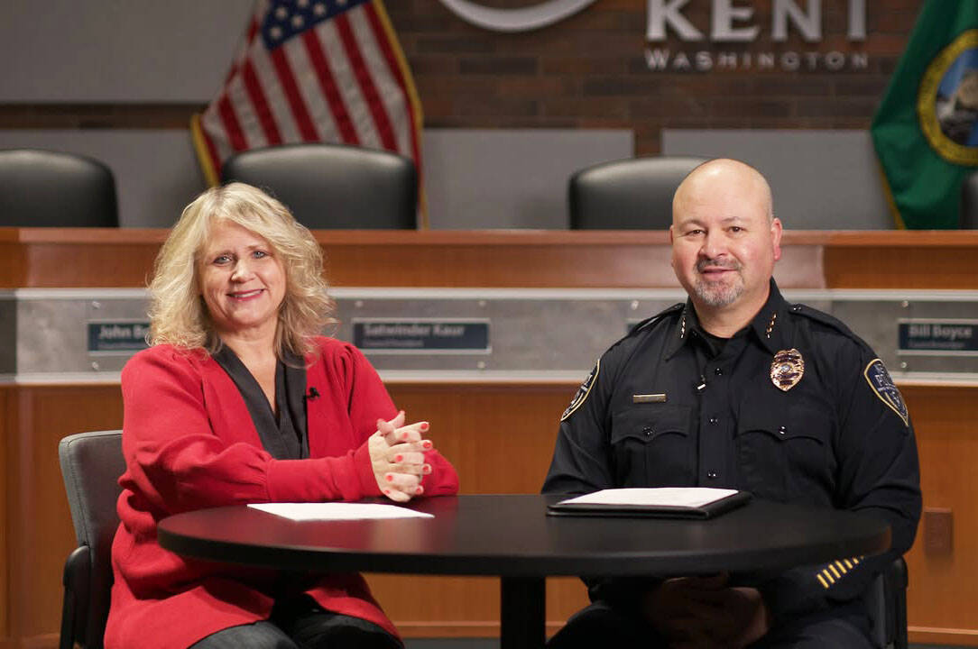 Kent Mayor Dana Ralph and Police Chief Rafael Padilla. COURTESY PHOTO, City of Kent